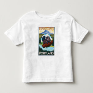ビーバー及びMt.のフード-ポートランド、オレゴン トドラーTシャツ