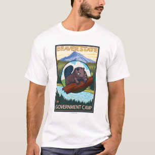 ビーバー及びMt.のフード-政府のキャンプ、オレゴン Tシャツ