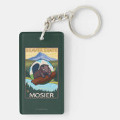 ビーバー及びMt.のフード- Mosier、オレゴン キーホルダー (裏面)