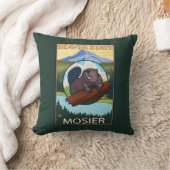 ビーバー及びMt.のフード- Mosier、オレゴン クッション (ブランケット)