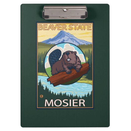ビーバー及びMt.のフード- Mosier、オレゴン クリップボード (正面)