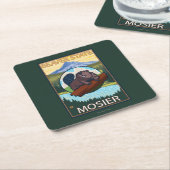 ビーバー及びMt.のフード- Mosier、オレゴン スクエアペーパーコースター (アングル)