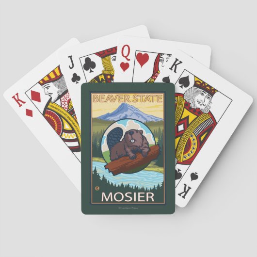 ビーバー及びMt.のフード- Mosier、オレゴン トランプ (裏面)