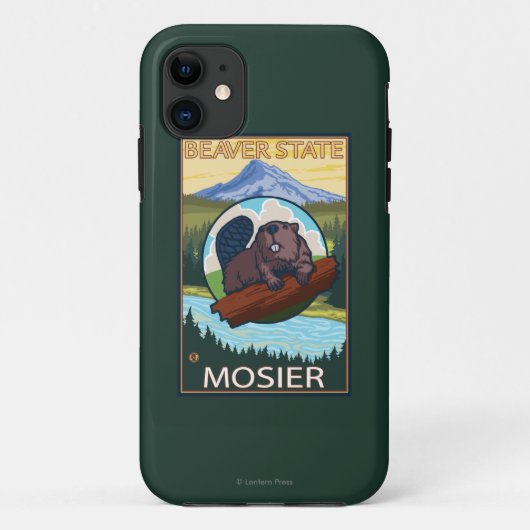 ビーバー及びMt.のフード- Mosier、オレゴン Case-Mate iPhoneケース (裏面)