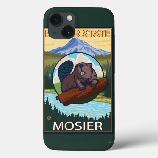ビーバー及びMt.のフード- Mosier、オレゴン Case-Mate iPhoneケース (裏面)