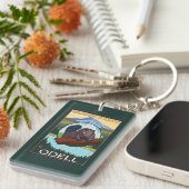 ビーバー及びMt.のフード- Odell、オレゴン キーホルダー (正面右)