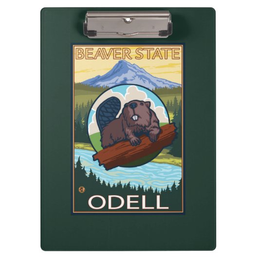 ビーバー及びMt.のフード- Odell、オレゴン クリップボード (正面)