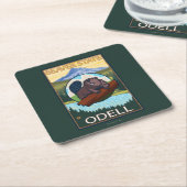 ビーバー及びMt.のフード- Odell、オレゴン スクエアペーパーコースター (アングル)