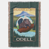 ビーバー及びMt.のフード- Odell、オレゴン スローブランケット (正面縦)
