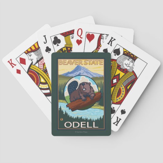 ビーバー及びMt.のフード- Odell、オレゴン トランプ (裏面)