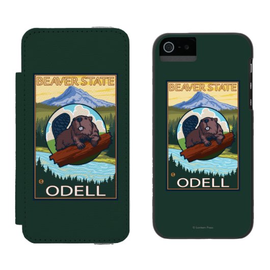 ビーバー及びMt.のフード- Odell、オレゴン Incipio iPhoneウォレットケース (並び)