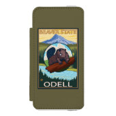ビーバー及びMt.のフード- Odell、オレゴン Incipio iPhoneウォレットケース (フォリオ 正面)