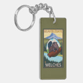 ビーバー及びMt.のフード- Welches、オレゴン キーホルダー (正面左)