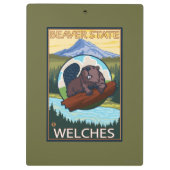 ビーバー及びMt.のフード- Welches、オレゴン クリップボード (裏面)