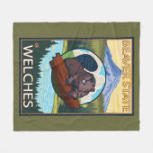 ビーバー及びMt.のフード- Welches、オレゴン フリースブランケット (正面(横))