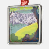 ビーバー家族- Eugene、オレゴン メタルオーナメント (左)