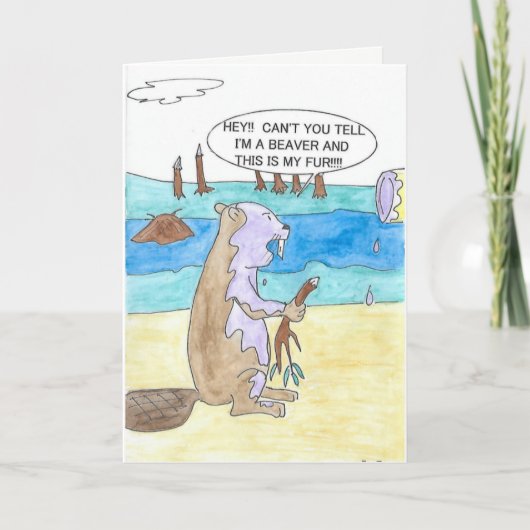 ビーバー対ペンキのバースデー・カード カード (正面)