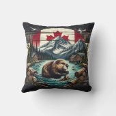 ビーバー建物ロッジニアカナディアンウィルダネス クッション (裏面)