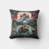 ビーバー建物ロッジニアカナディアンウィルダネス クッション (正面)