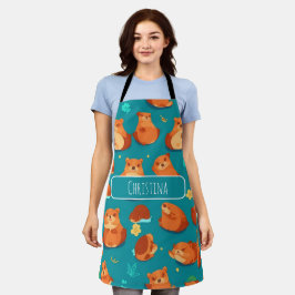 ビーバー水の色パタカラフルンパーソナライズされた エプロン