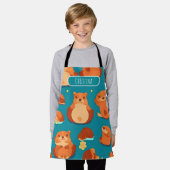 ビーバー水の色パタカラフルンパーソナライズされた エプロン (着用した状態)