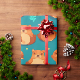 ビーバー水の色パタカラフルンパーソナライズされた ラッピングペーパー