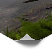 ビーバー湖の岸に木製のカヤック ポスター (角)