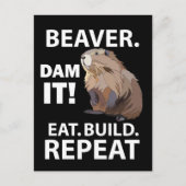 ビーバー食べビルドの繰り返しおもしろい ポストカード (正面)