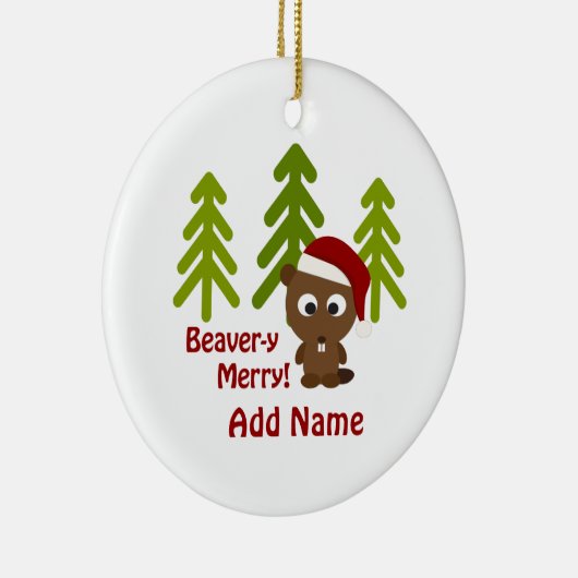 ビーバー·イメリー!クリスマスビーバー セラミックオーナメント (右)