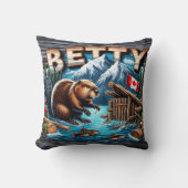 ビーバー、スノーマウンテン、海ビュー クッション (正面)