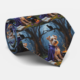 ビーバー・テリアの犬のウィスキカルなハロウィンの絵画 ネクタイ