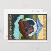 ビーバー&マウントフッド – コロンビアリバー峡谷、または ポストカード (正面/裏面)