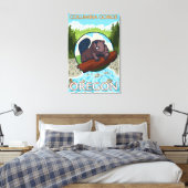 ビーバー&リバー – コロンビア渓谷，オレゴン キャンバスプリント (インサイチュ (寝室))