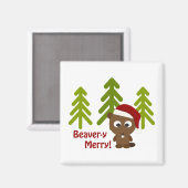 ビーバー・リー・メリー!クリスマス・ビーバー マグネット (正面/裏面)