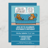 ビーバ忙しースバースデーパーティー 招待状 (正面/裏面)