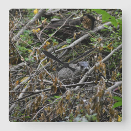 ビーバ忙しー スクエア壁時計