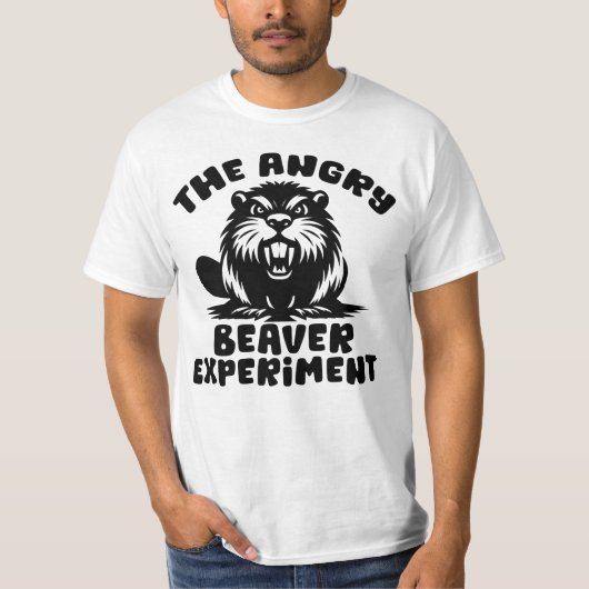 ビーバ怒ーー実験おもしろい Tシャツ (正面)
