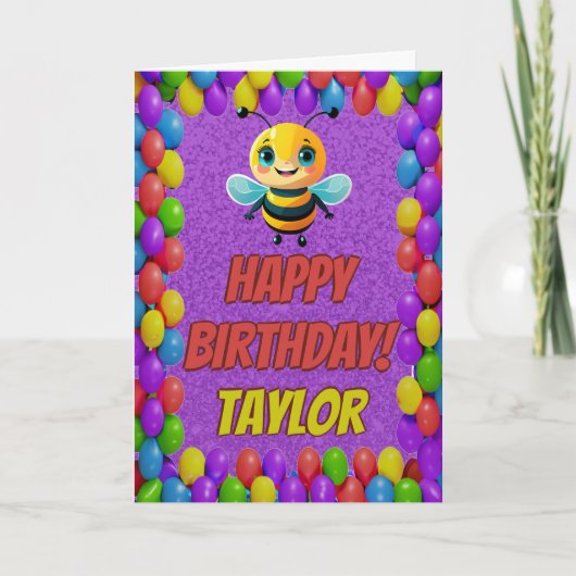 ビーパーソナライズされたおもしろいグリーティング誕生日カード カード (正面)