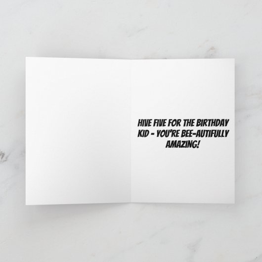 ビーパーソナライズされたおもしろいグリーティング誕生日カード カード (内部)