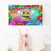 ビーパーソナライズされたキャラクター誕生日バナー 横断幕 (インサイチュ)