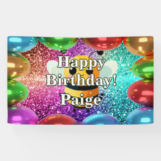 ビーパーソナライズされたキャラクター誕生日バナー 横断幕