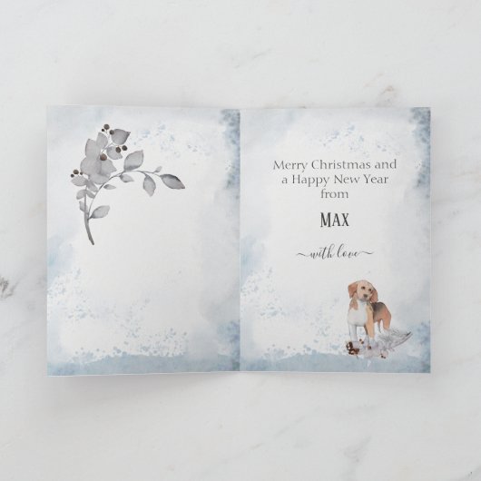 ビーパーソナライズされたグル母の水の色クリスマス シーズンカード (内部)