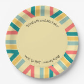 ビーパーソナライズされたチ色に数々のなる ペーパープレート (正面)
