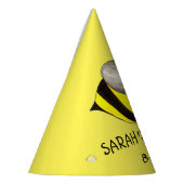 ビーパーソナライズされたデイイエロー(昆虫)マルハナバチ誕生日 パーティーハット (左)