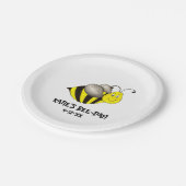 ビーパーソナライズされたデイ(昆虫)マルハナバチ誕生日デイプレート ペーパープレート (アングル)