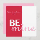 ビーパーソナライズされたミンハートラブプロポーズレッドピンク シーズンカード (正面/裏面)