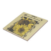 ビーヒマワリデザインヴィンテージ模様 タイル (側面)