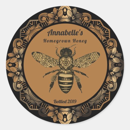 ビービクトリアンハニーラベル ラウンドシール (正面)