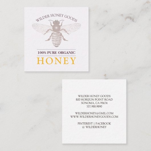 ビービーキーパーハニーアピールスクエアビジネスカード スクエア名刺 (正面/裏面)