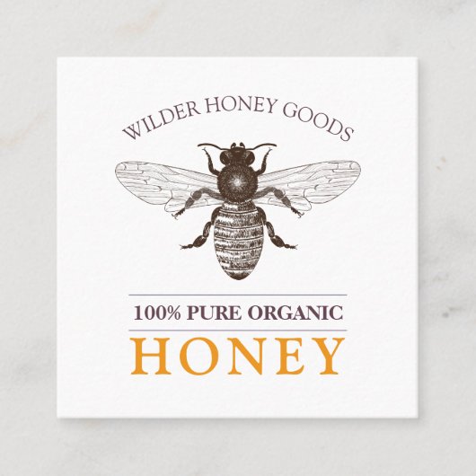 ビービーキーパーハニーオーガニックアピールスクエアビジネス スクエア名刺 (正面)